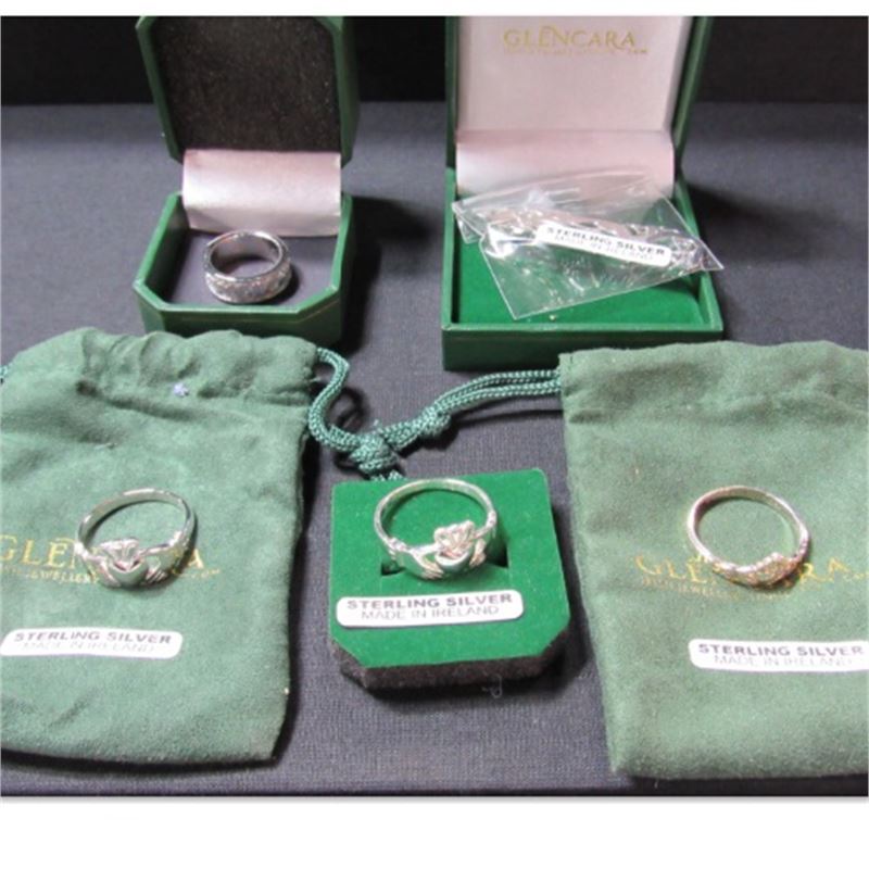 LOT OF 5 ASSTD STERLING SILVER GLENCARA RINGS & PIN | Maxx Liquidation ...