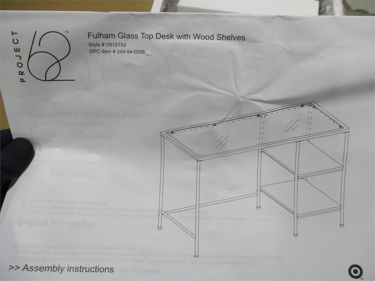 Fulham glass writing deals desk