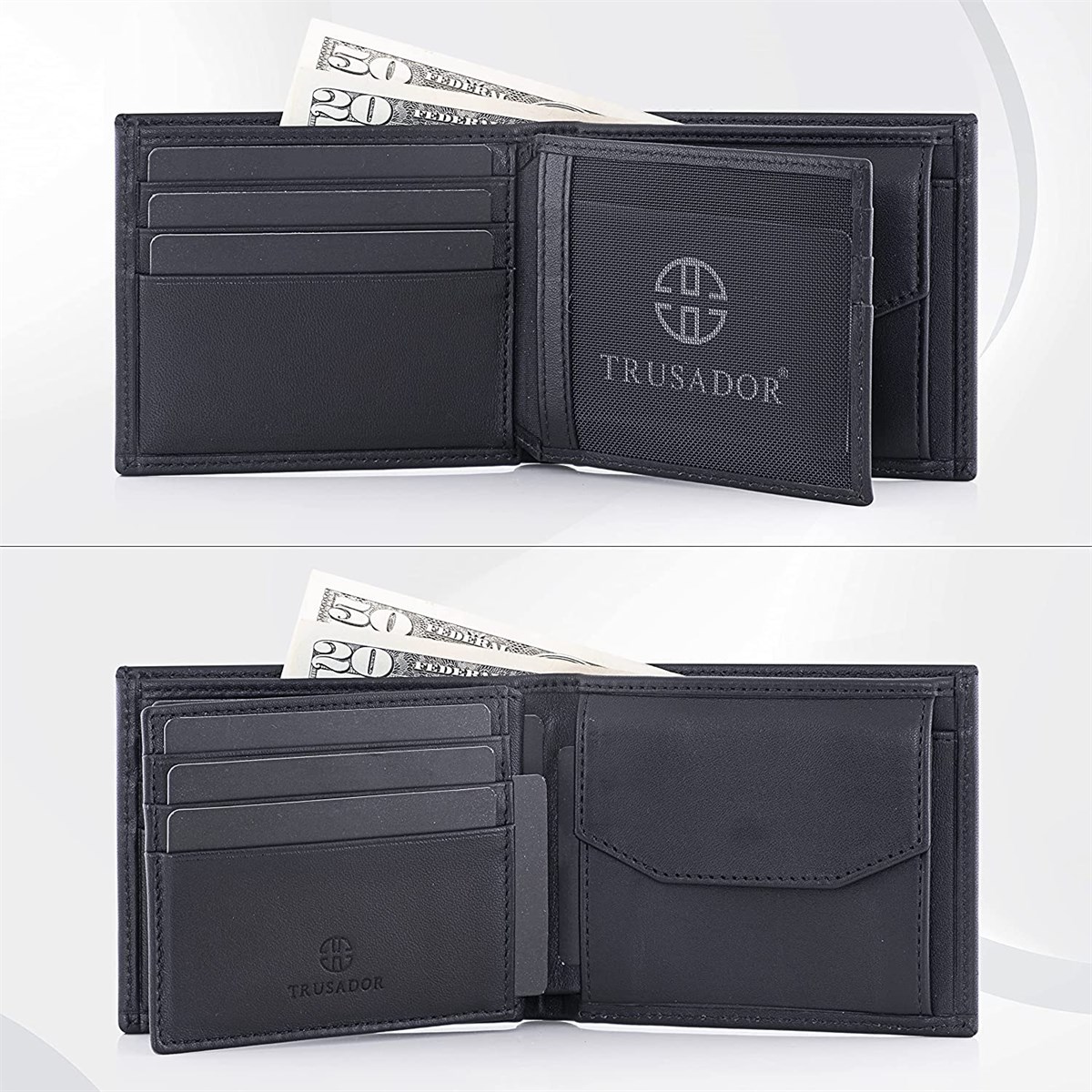 TRUSADOR Men's Treviso Bifold Leather Wallet