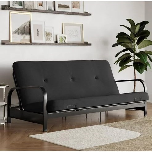 Mainstays black online metal arm futon