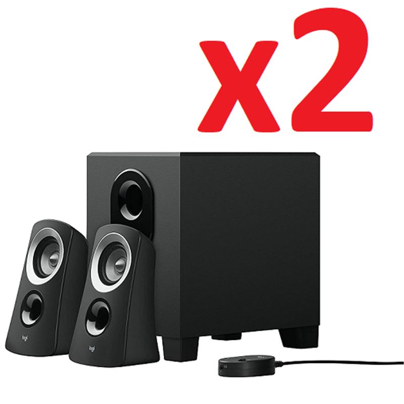 2 LOGITECH SPEAKER SYSTEMS WITH SUBWOOFERS Maxx Liquidation