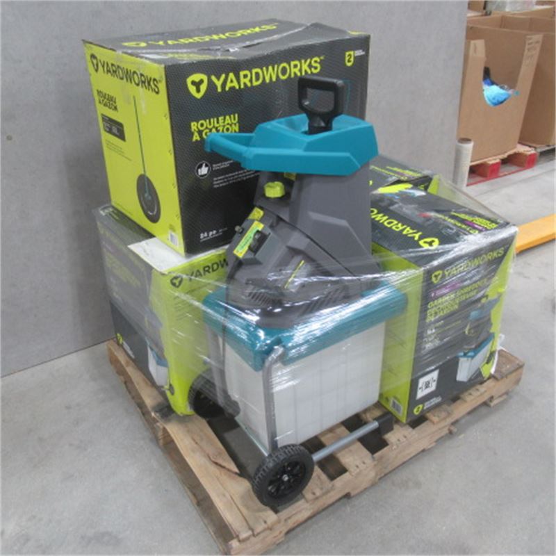 Pallet Of 6 Yardworks Garden Shredders And Lawn Roller Wmanifest Maxx