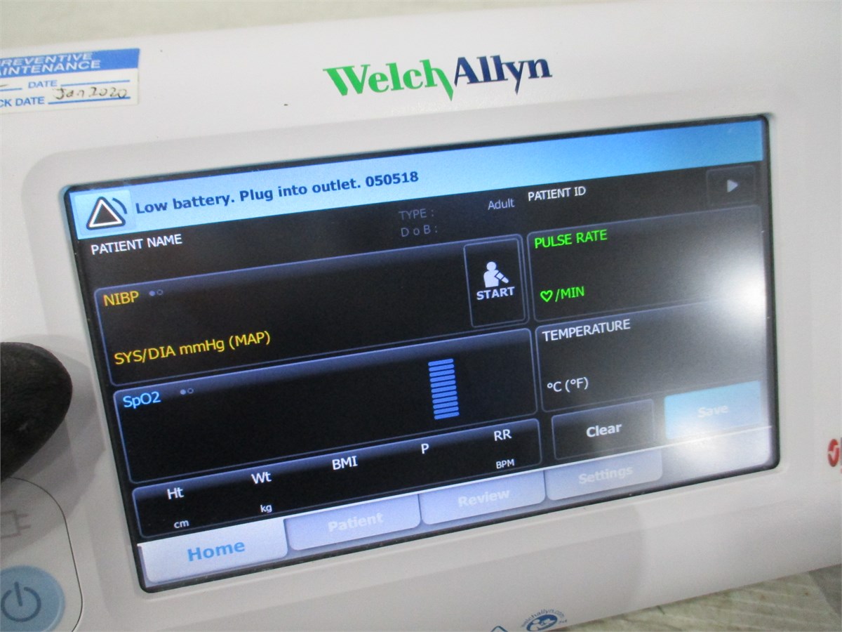 Welch Allyn Connex Spot Monitor with SureBP Non-invasive Blood Pressure, Masimo SpO2, Braun Ther 74me-b